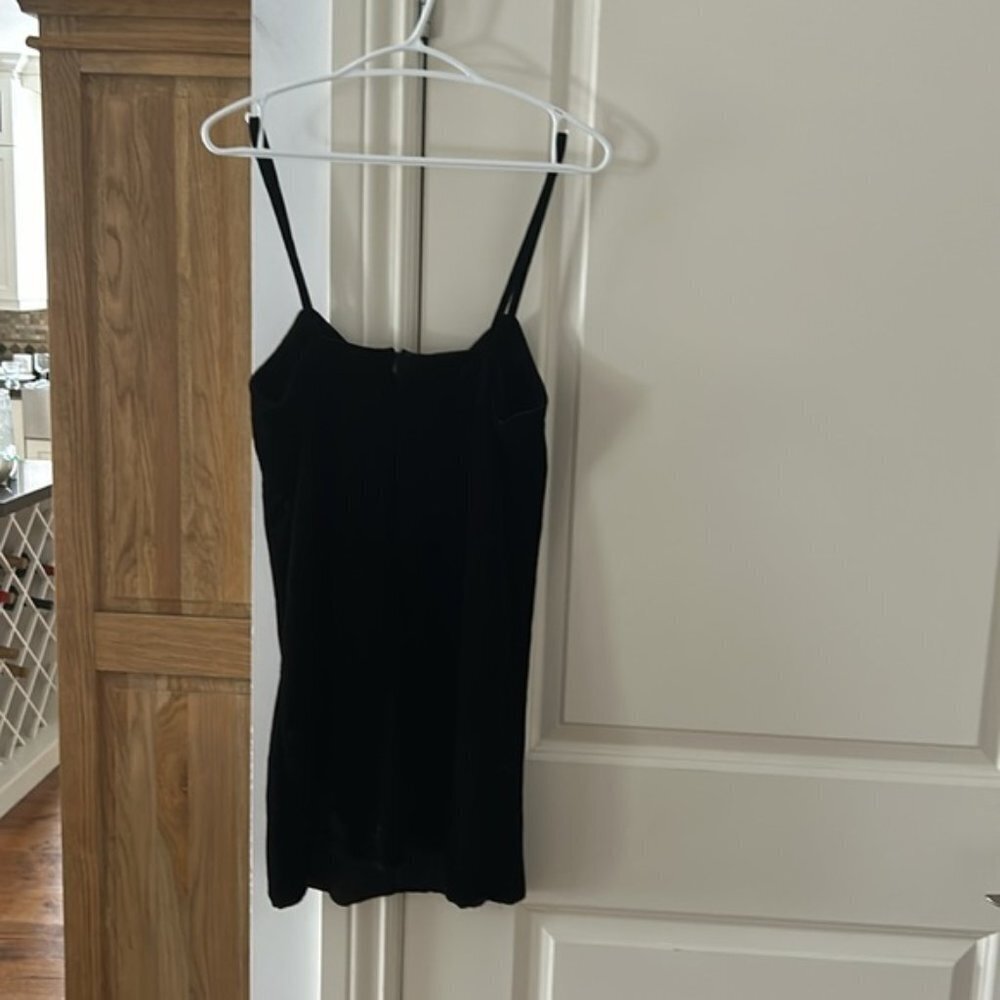 Pixie Market Black Crushed Velvet Mini Black Dress Extra Small Lbd — image 8 of 8